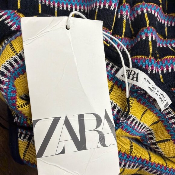 Zara Women's Black/Multi  Striped Romper Sleeveless Stretchy Design Sz M - New - Picture 7 of 10